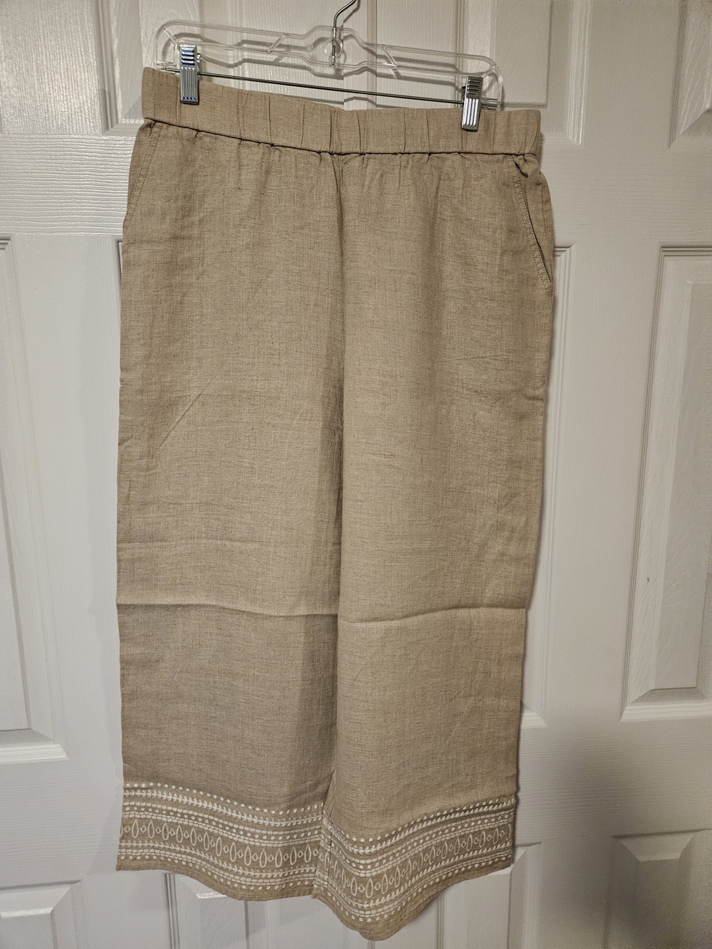 NWT Tommy Bahama Embroidered Wide-Leg Linen Pant